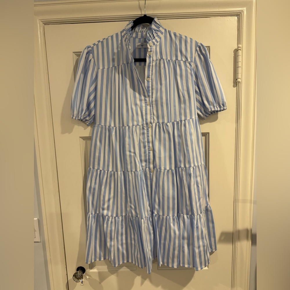 Striped Blue and White Mini Dress